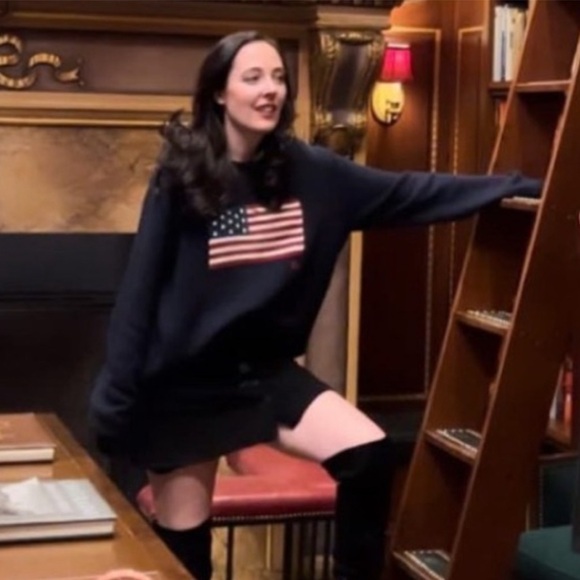 Ralph Lauren 100% cashmere SMALL Purple Label USA Flag Knit Sweater in Navy - Picture 6 of 14